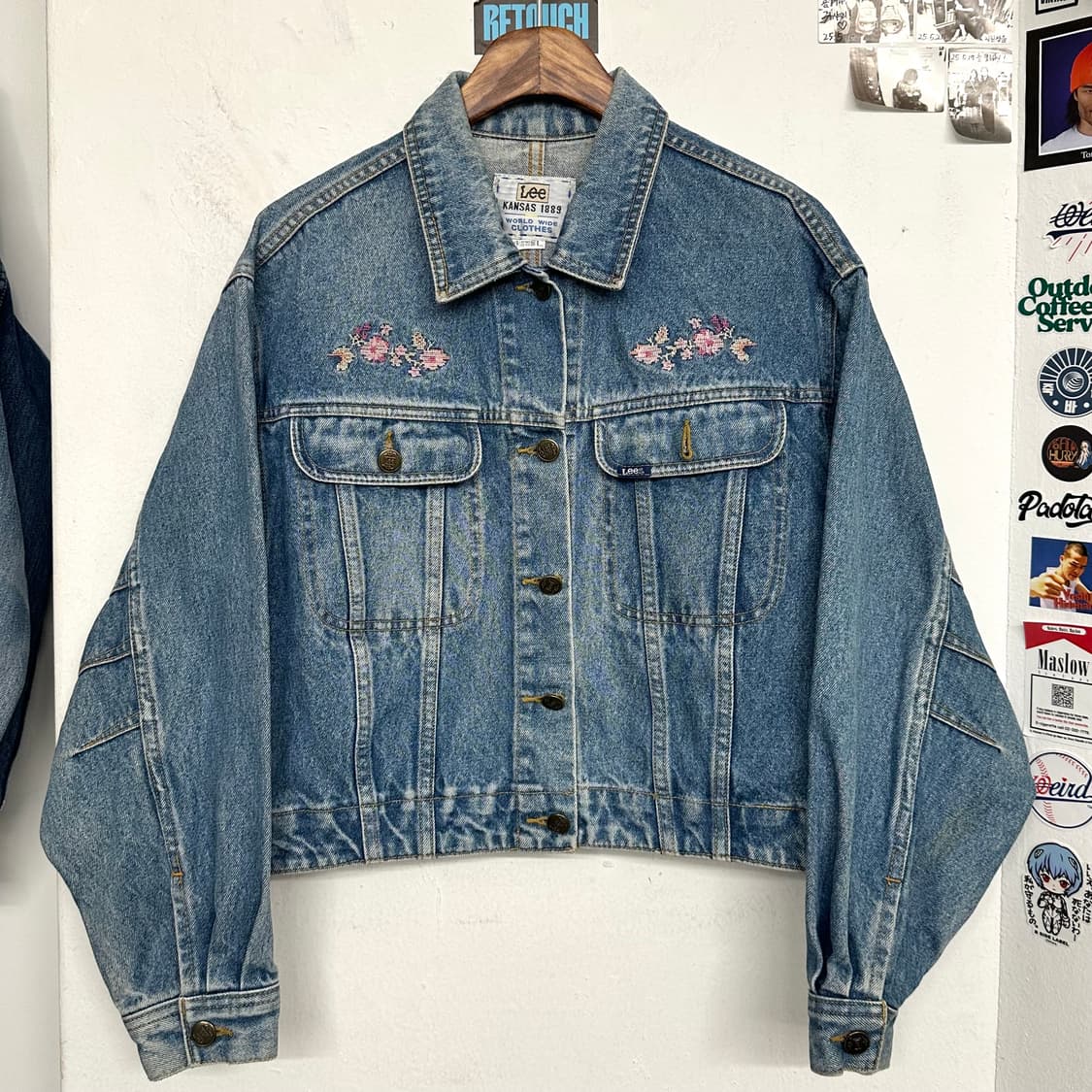 90‘s 리 플라워자수 데님자켓 상품이미지1