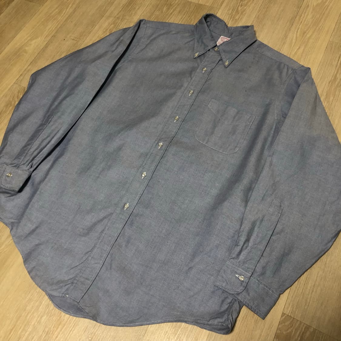 (XL-XXL) 90's 브룩스 브라더스 미국제 옥스포드 셔츠 블루 상품이미지2