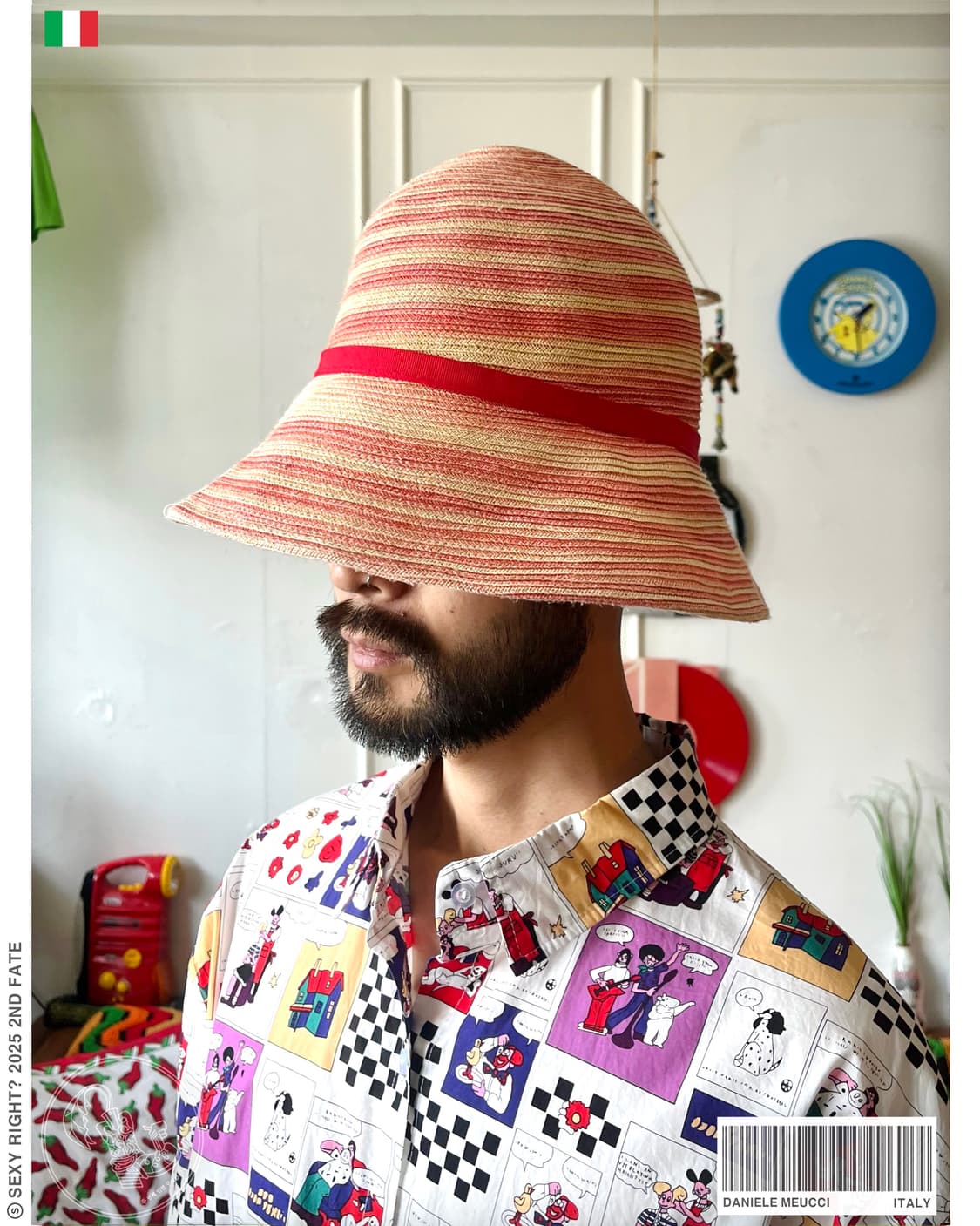 2000s DANIELE MEUCCI Italy Old Straw Hat 상품이미지1