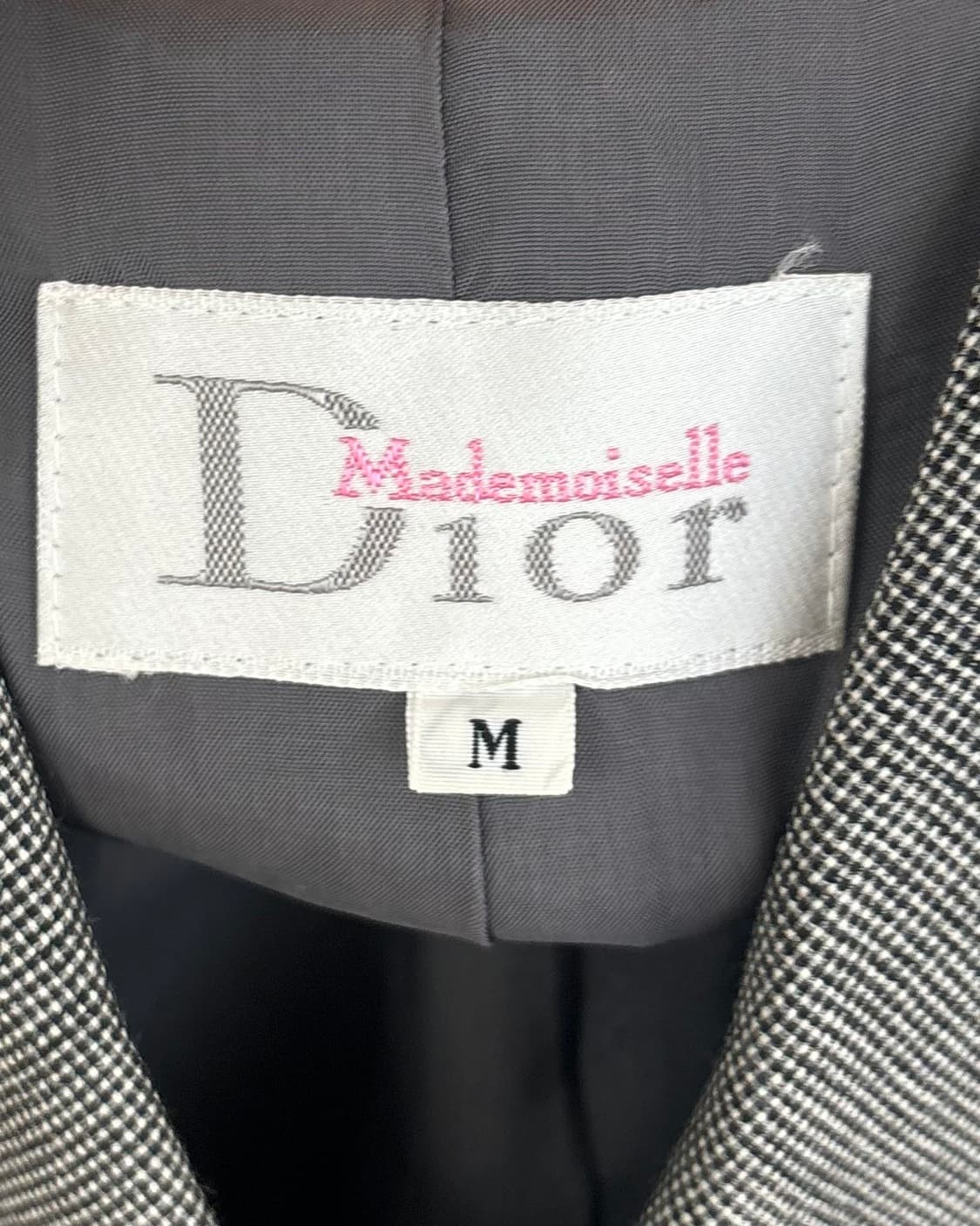 디올 블랙 벨벳 카라 그레이 체크 자켓 상품이미지7