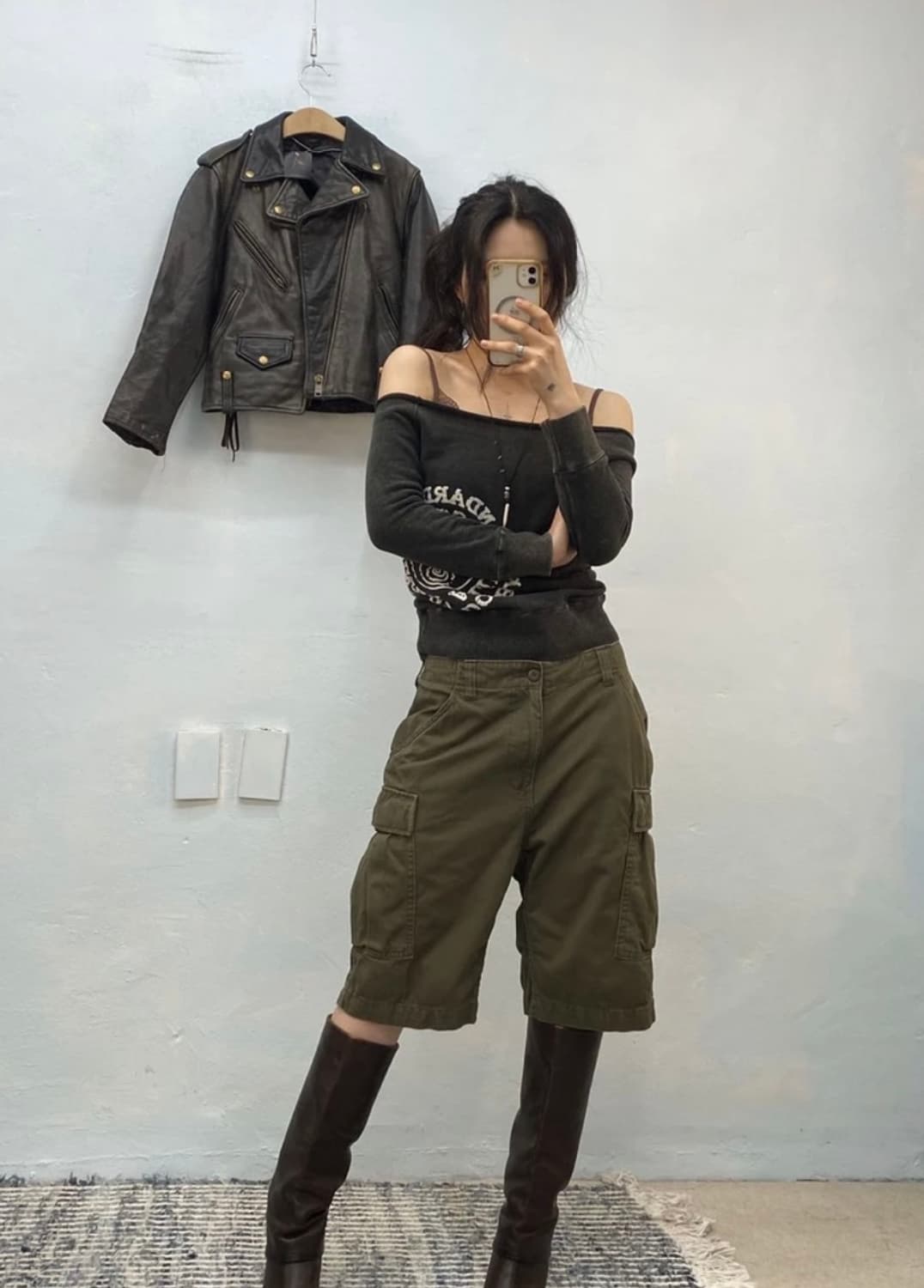 [1580]Avirex khaki cargo bermuda shorts# 상품이미지2