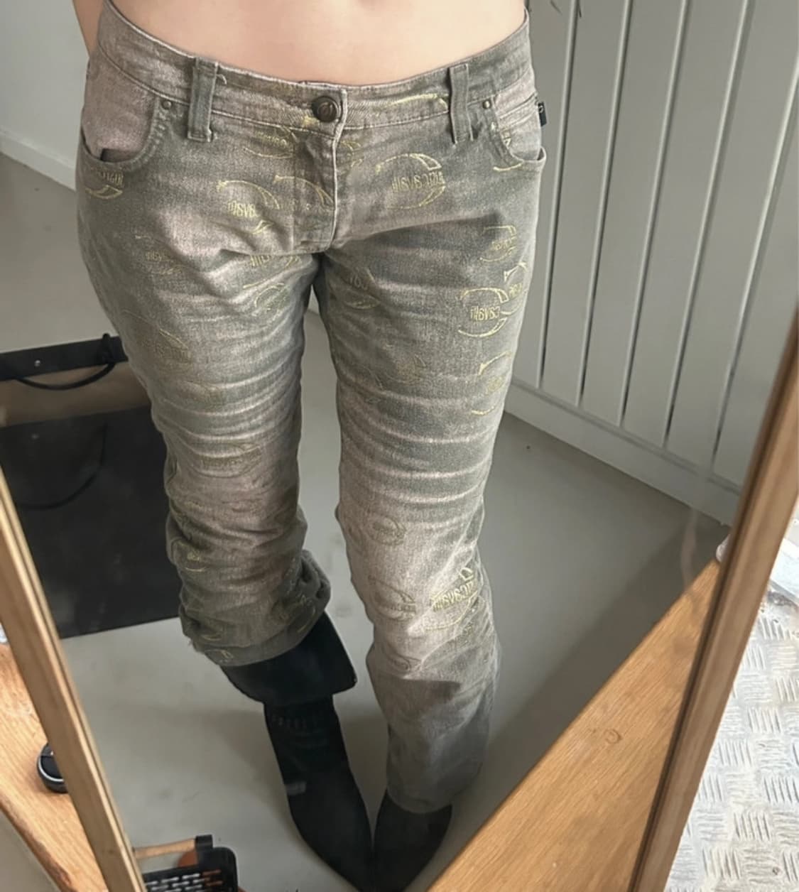 justcavali pink gray washed pants 상품이미지1