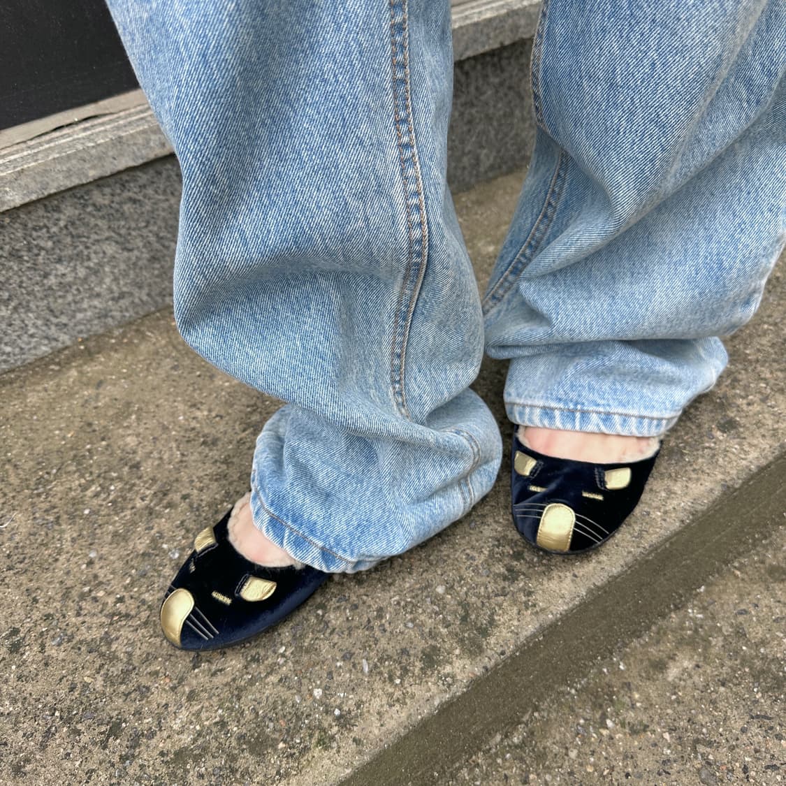 00s 마크 제이콥스 벨벳 졸린 마우스/쥐 발레 플랫 상품이미지10