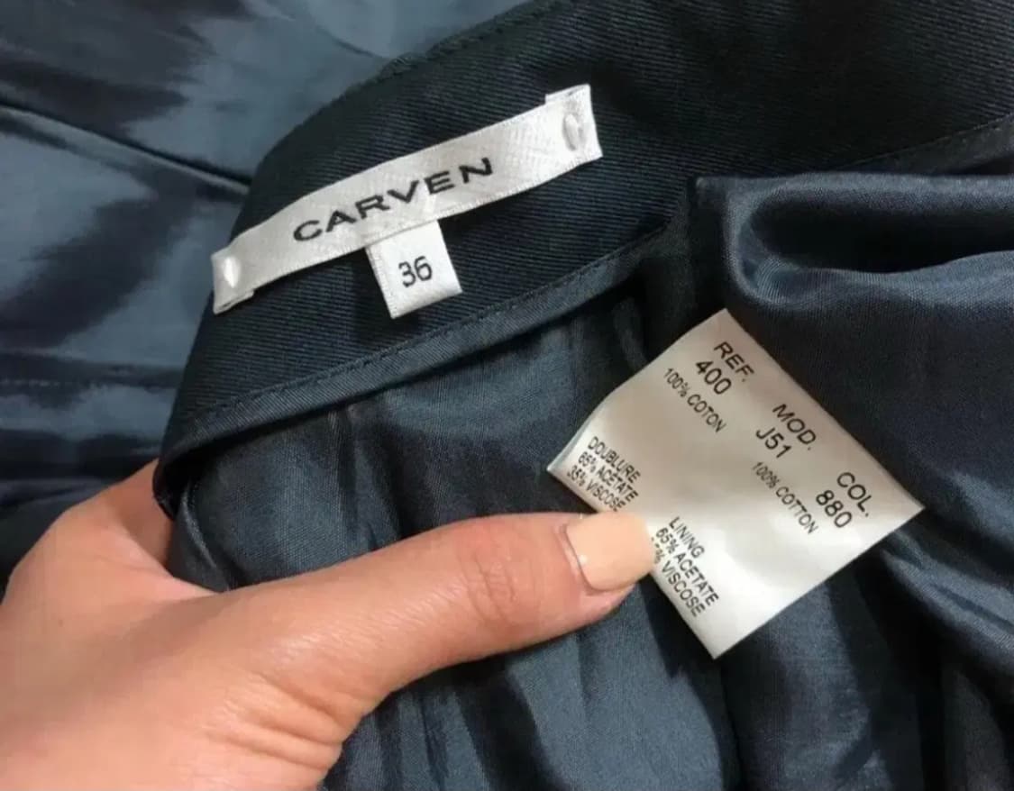 Carven 까르뱅 핀턱 스커트 네이비 s사이즈 상품이미지2