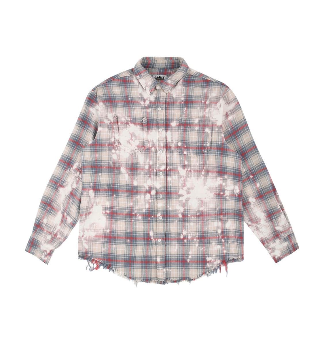 [새제품] 그레일즈 BLEACHED PLAID SHIRTS [PINK] 상품이미지1