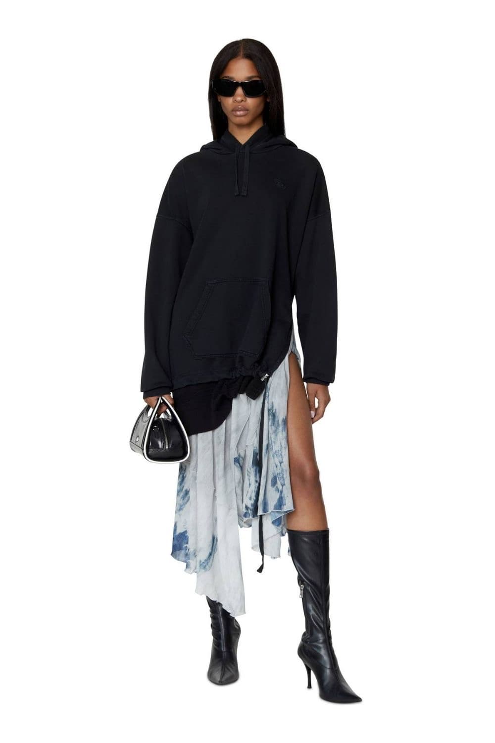 디젤 쉬폰 레이어드 원피스 그레이 상품이미지1