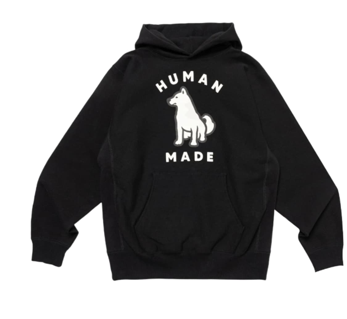 [XXL] 휴먼 메이드 웍스아웃 20주년 진돗개 헤비 웨이트 후드 블랙 상품이미지1