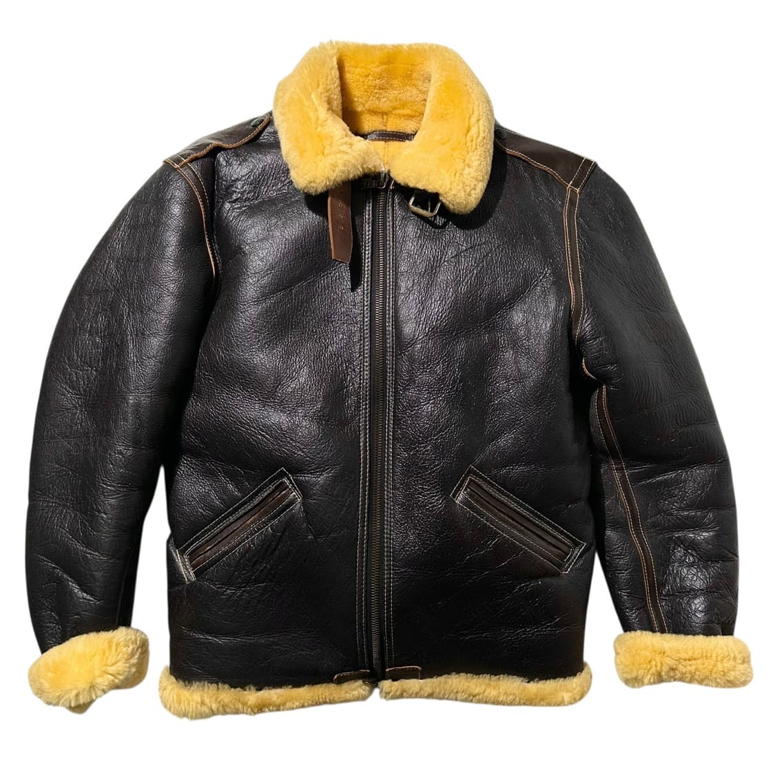 디아프바인 B-3 시어링 홀스하이드 무통 무스탕 봄버 자켓 상품이미지1