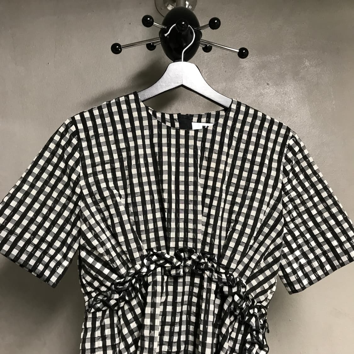 MSGM 체크 반팔 블라우스 42(W) 상품이미지2