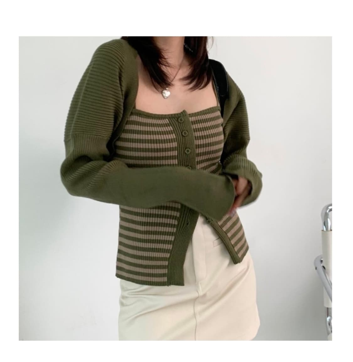 스트라이프 나시 볼레로 세트 (새상품) 상품이미지2