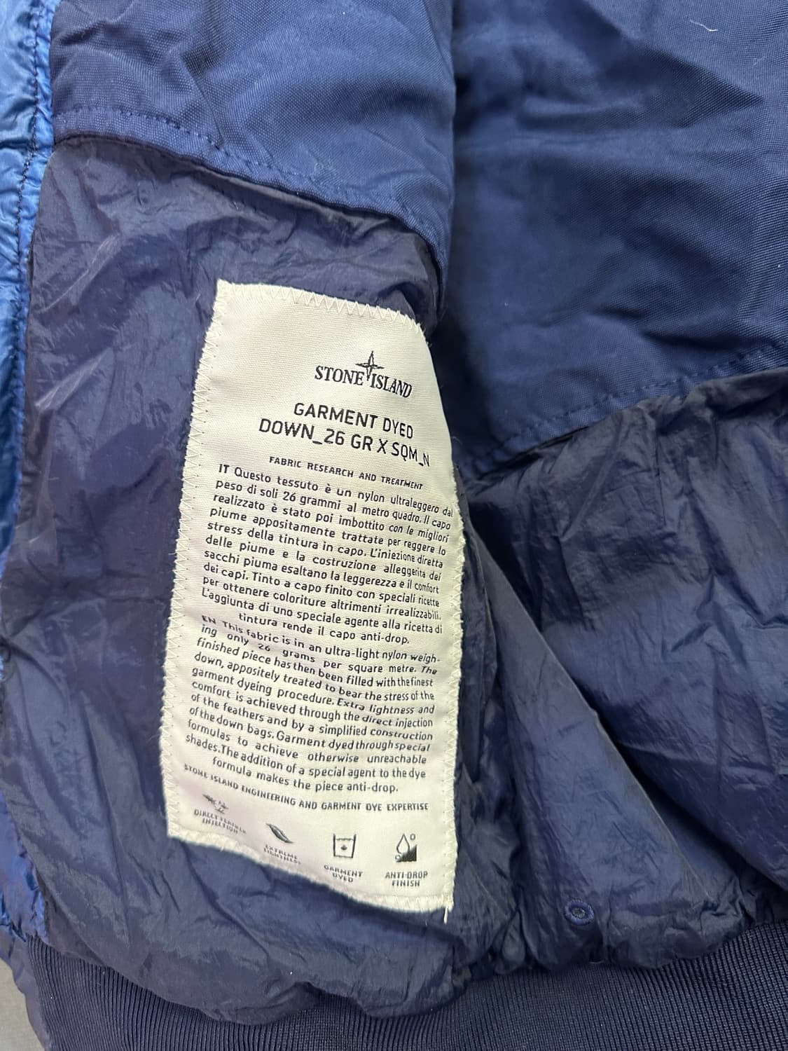 스톤아일랜드 garment dyed 30주년 패딩 S(90-95)정품 상품이미지7