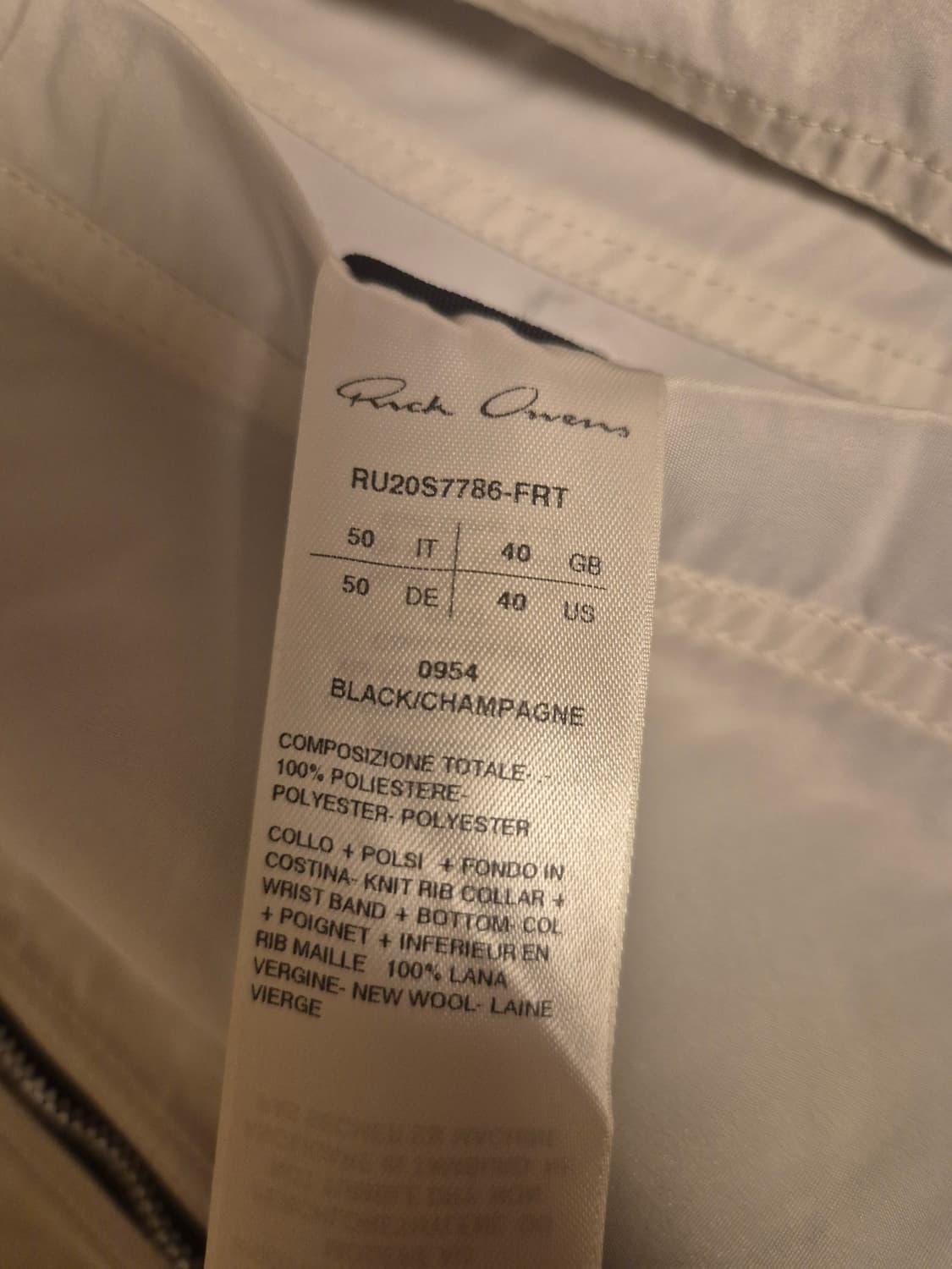 릭오웬스 리버시블 봄버 자켓 50(래퍼 원 착용) 상품이미지4