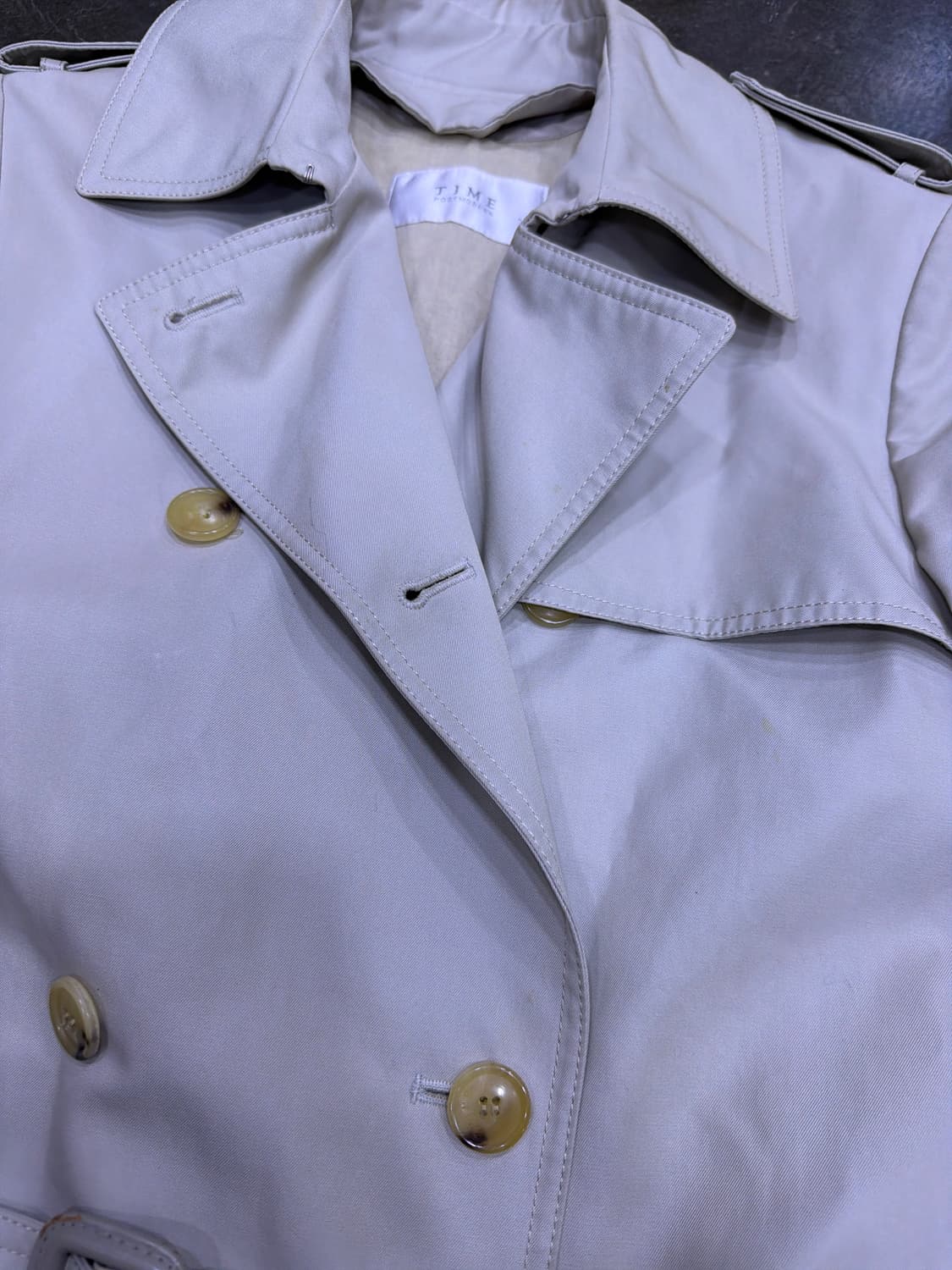 타임 더블 트렌치코트 벨트 롱코트 베이지 82 상품이미지4