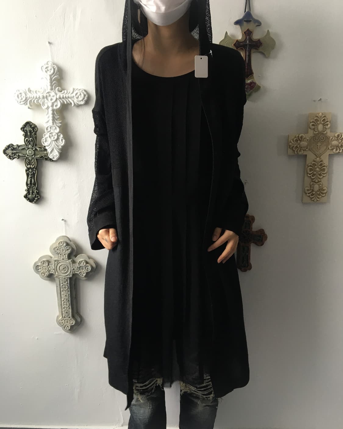 Hood open long cardigan 상품이미지6