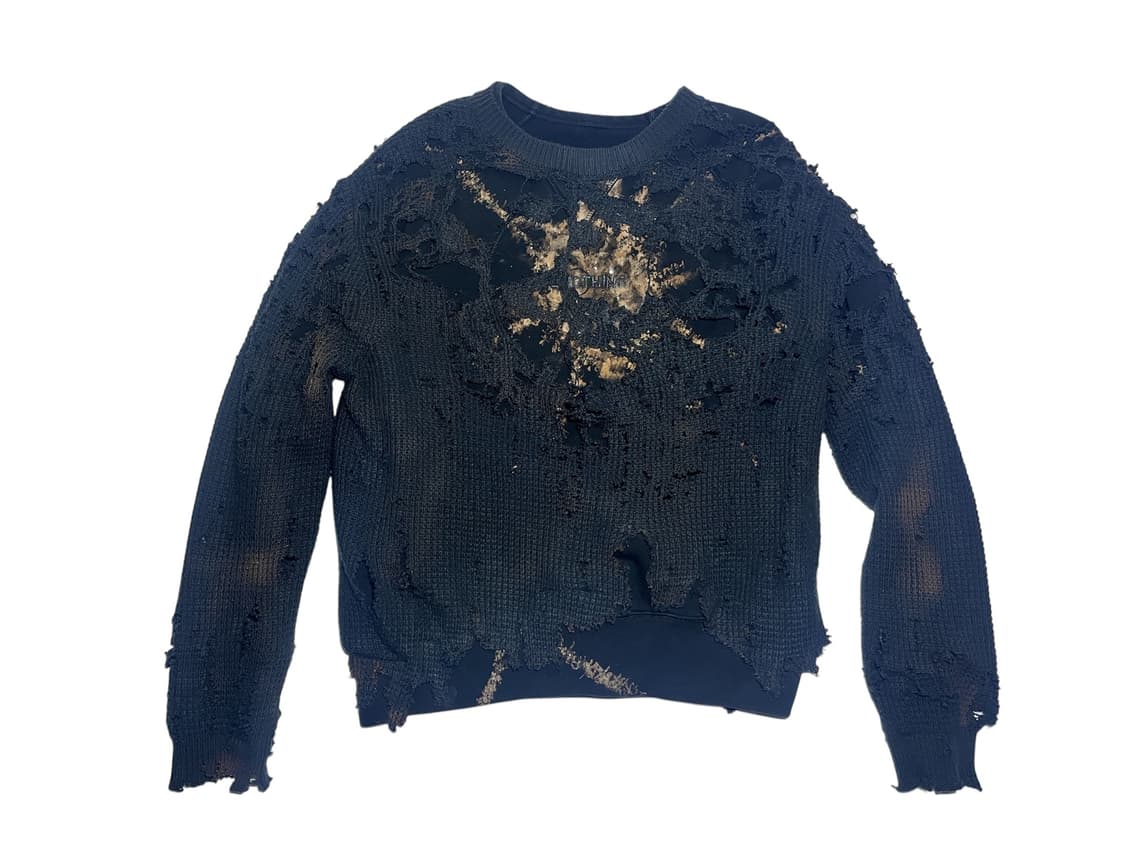 [OS] 빈티지 아카이브 불리 데미지드 레이어드 니트 크루넥 상품이미지1