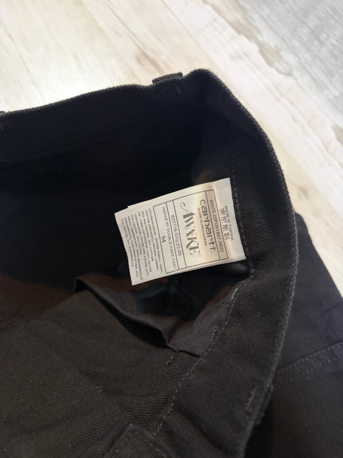 [M] Carhartt WIP x Awake NY 더블 니 팬츠 블랙 상품이미지2