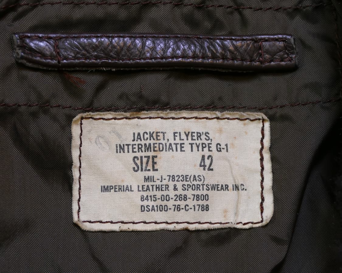 [L] 1976년 미해군 US Navy G-1 플라이트 자켓 오리지널 상품이미지5