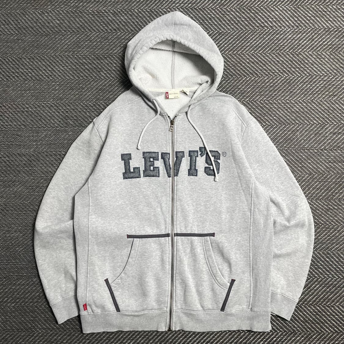 리바이스 빈티지 스펠아웃 자수 후드집업 그레이o 5329 상품이미지1