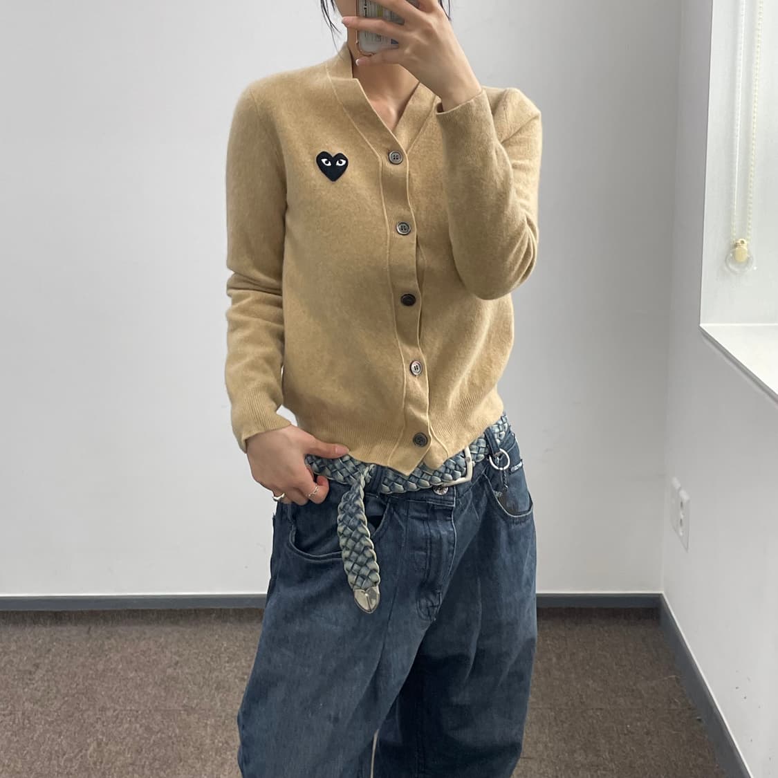 Comme des garçons 꼼데가르송 베이지 가디건 상품이미지2