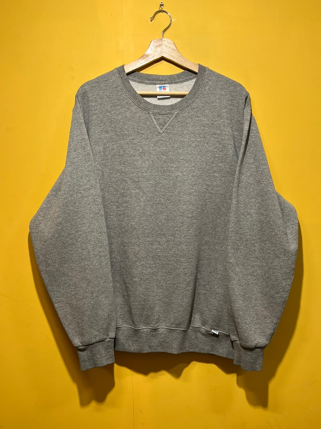 [L] 러셀 애슬레틱 빈티지 무지 맨투맨 헤더그레이 크루넥 스웻셔츠 상품이미지1
