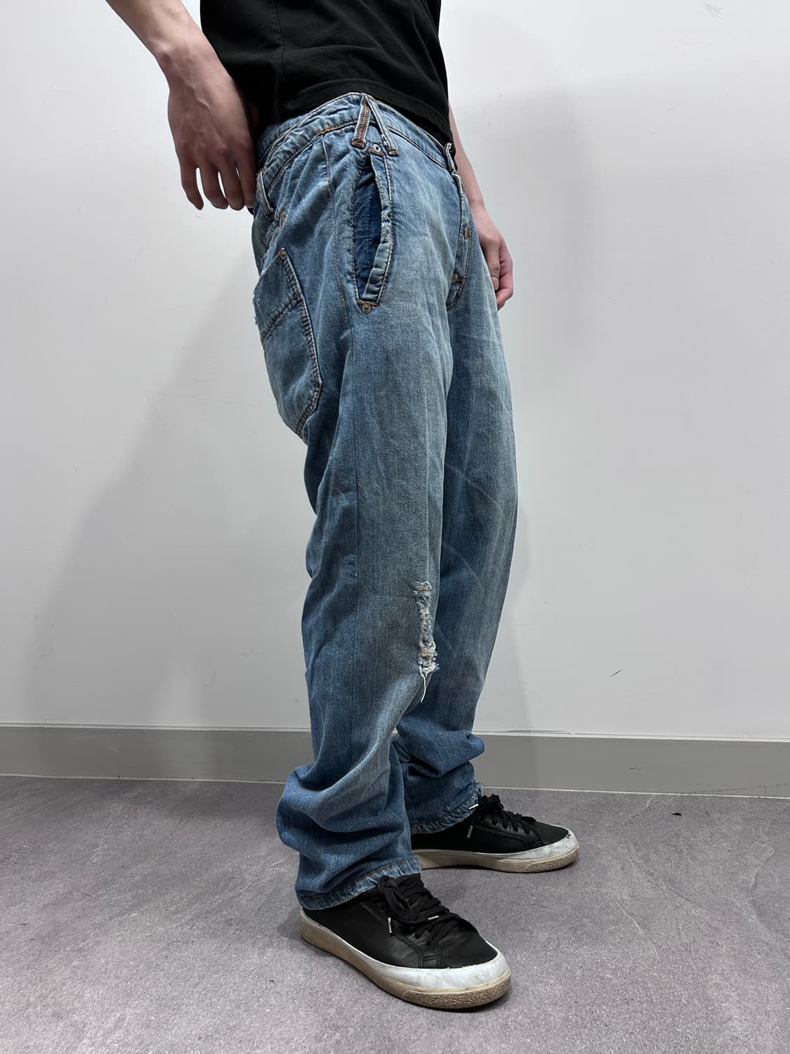 Frankie Morello 새깅 데님 팬츠 상품이미지2