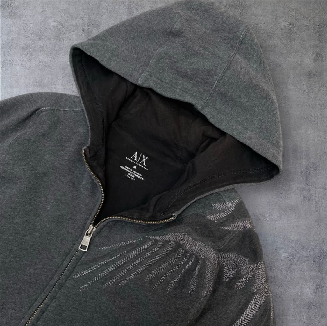 아르마니익스체인지 차콜 그래픽 자수 후드집업 M 상품이미지2