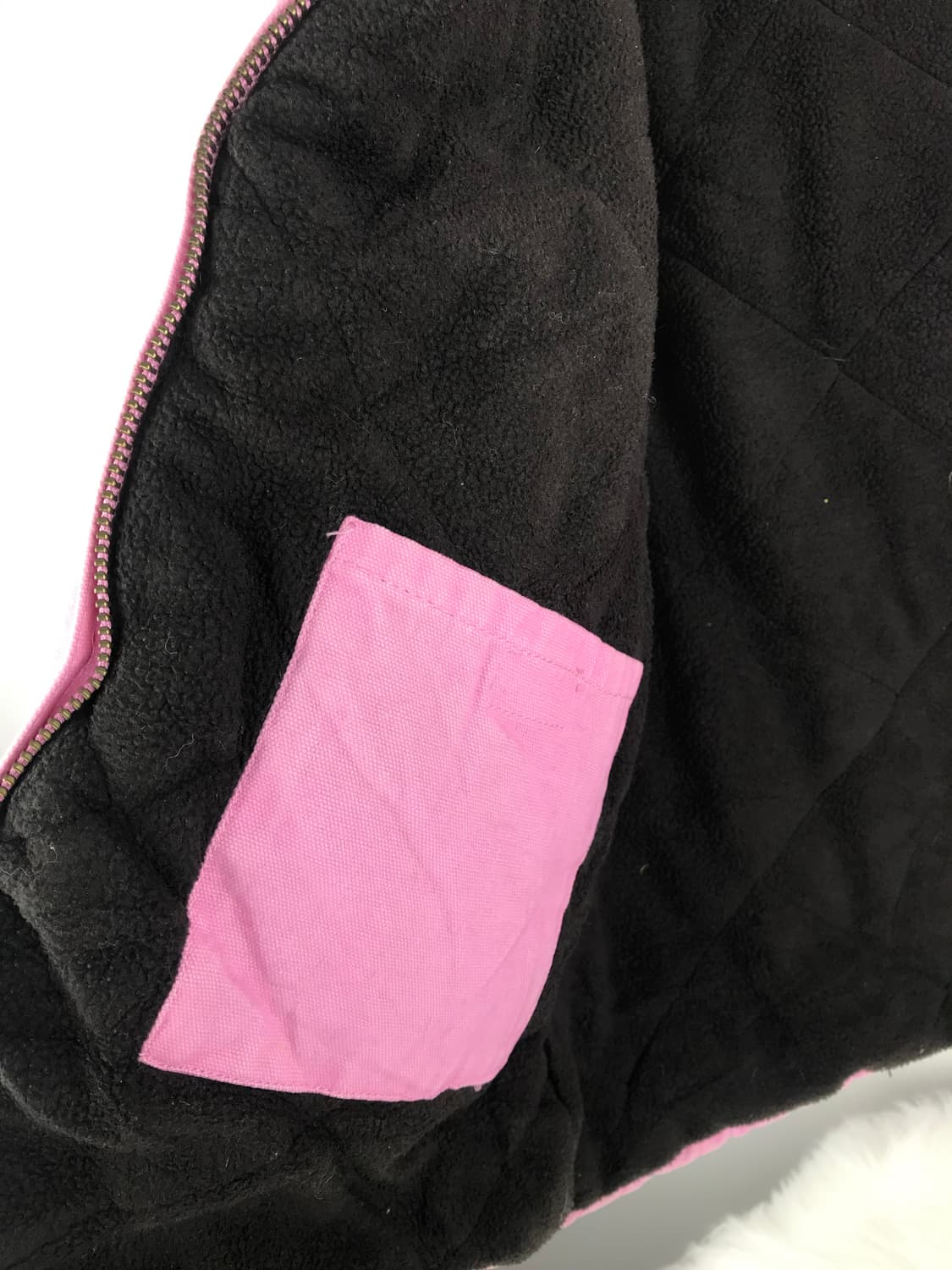 핑크 후드 워크자켓 후리스 후드집업 연핑크 딸기우유색 빈티지 대대장급점퍼 상품이미지4