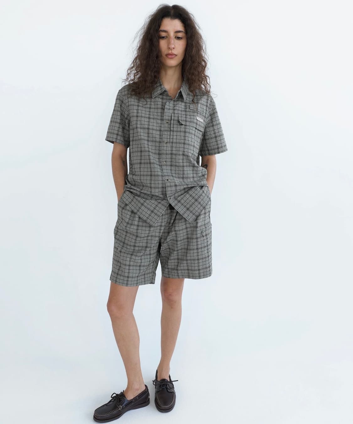 디스이즈네버댓) Plaid S/S Fishing Shirt Sage M 상품이미지3