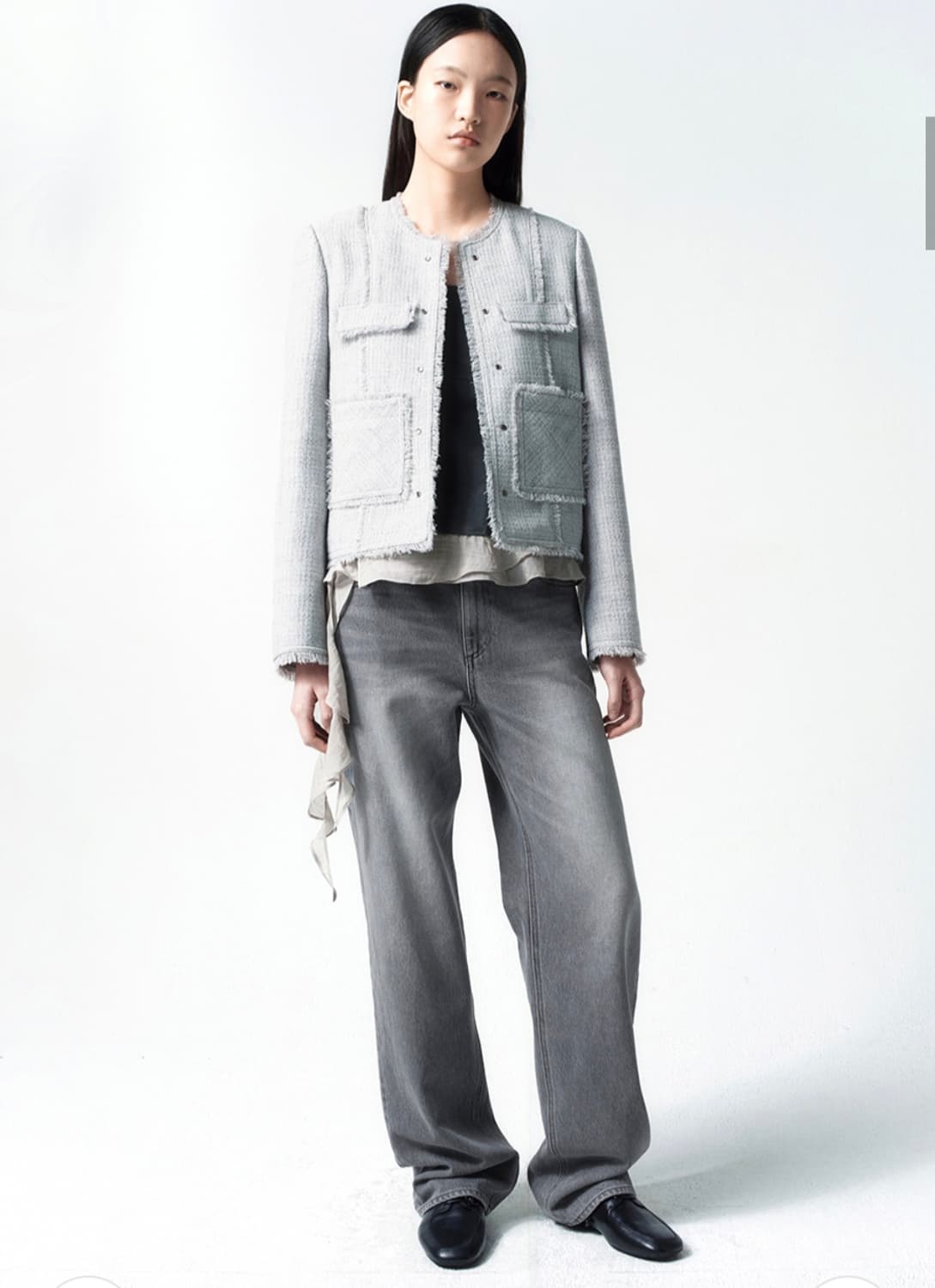 26SS 인사일런스 스터드 트위드자켓 PALE BLUE 상품이미지1