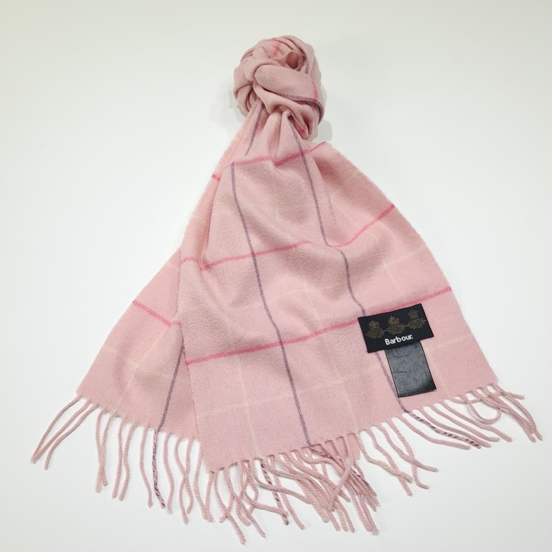 MX646 바버 00s 캐시미어 윈도우페인 핑크 머플러 목도리 상품이미지2