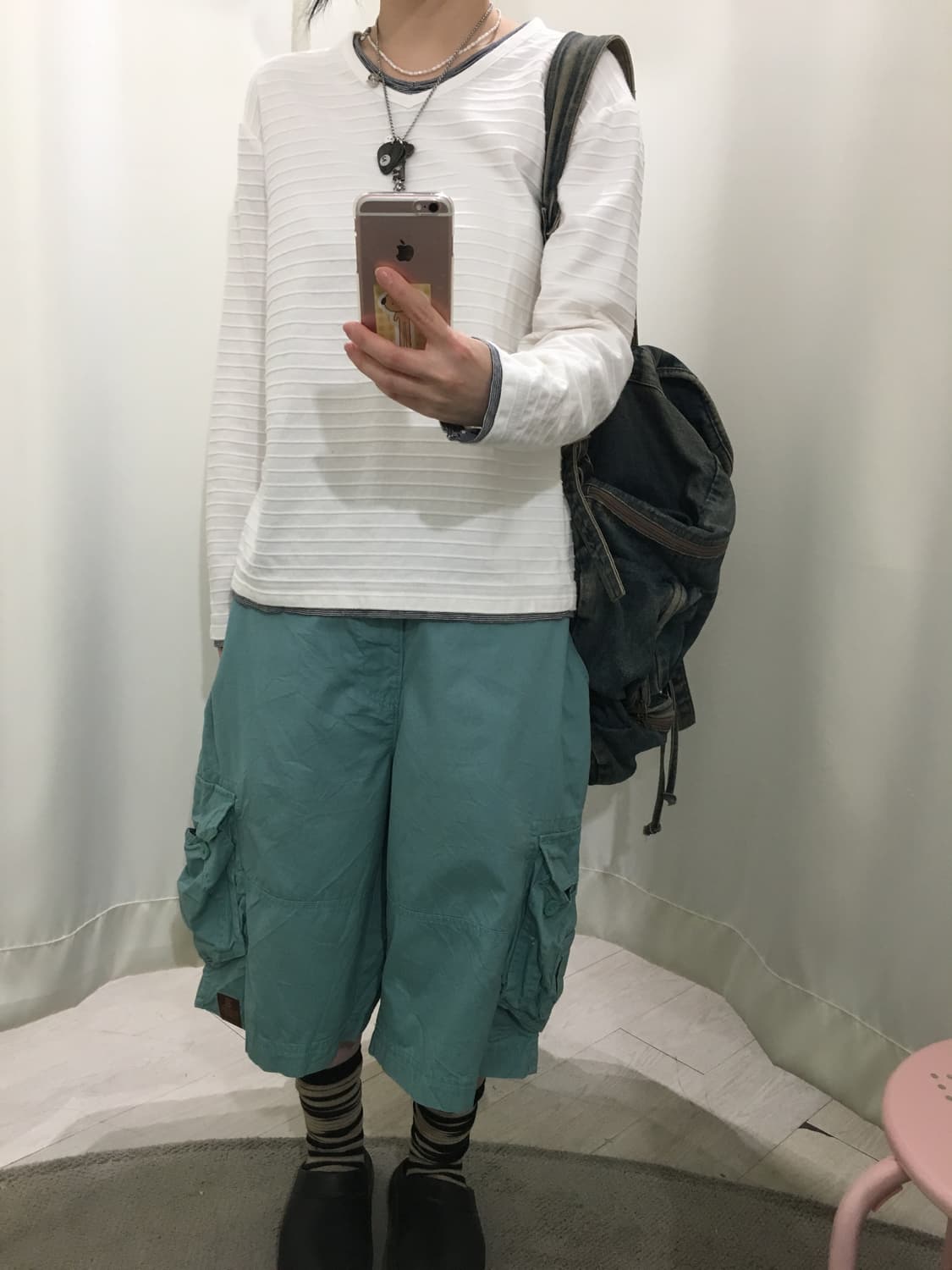 스트라이프 레이어드 롱슬리브 상품이미지1