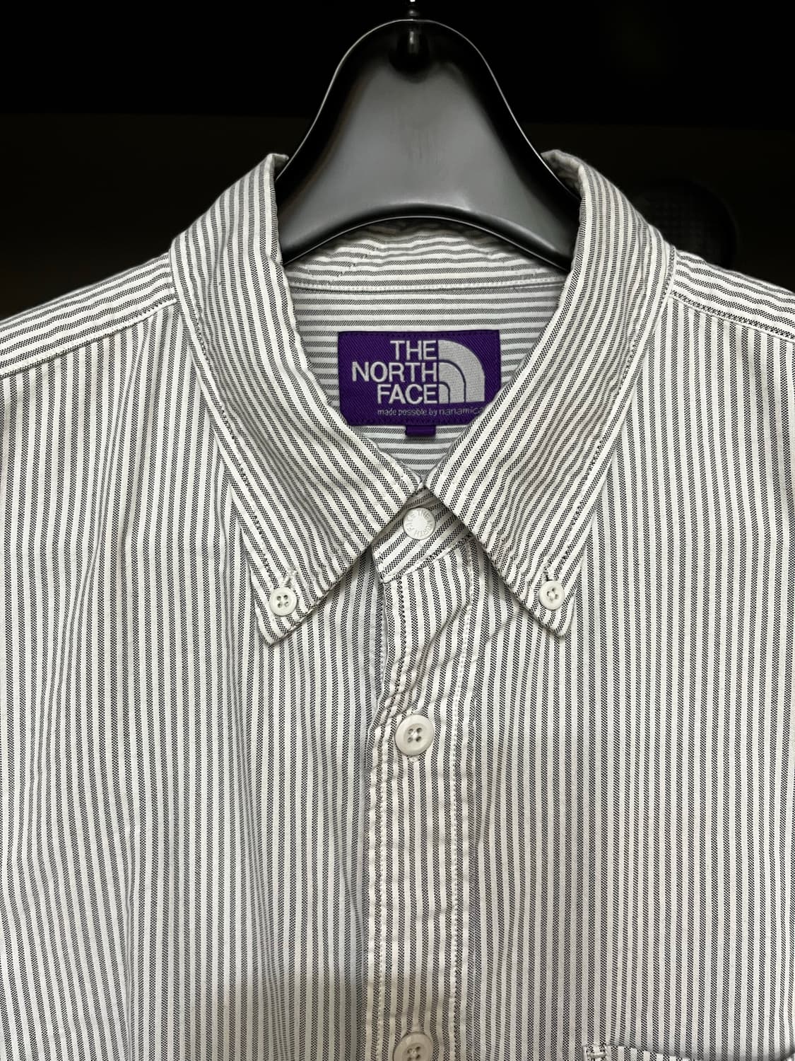 노스페이스 퍼플 라벨 스트라이프 버튼다운 필드 셔츠 아스팔트 그레이 상품이미지2