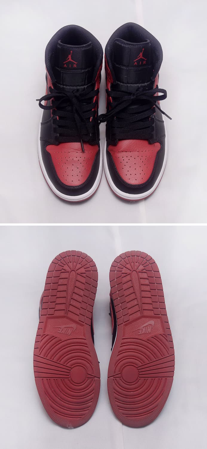 신품급) 나이키 에어 조던1 미드 브레드밴드 (US8 / 255-260) 상품이미지4