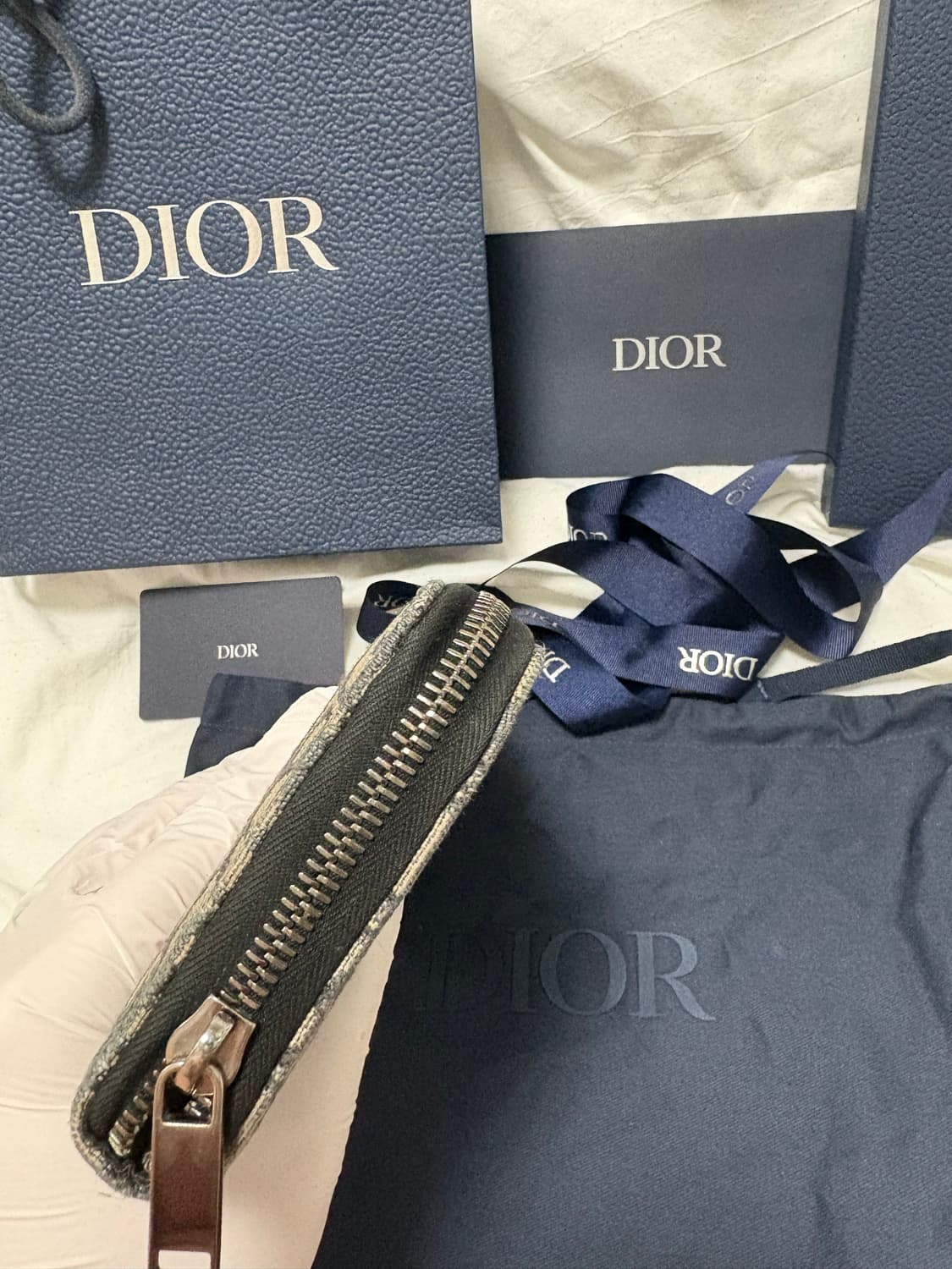 [구성품/정품] 디올 오블리크 자카드 지퍼 장지갑 상품이미지4