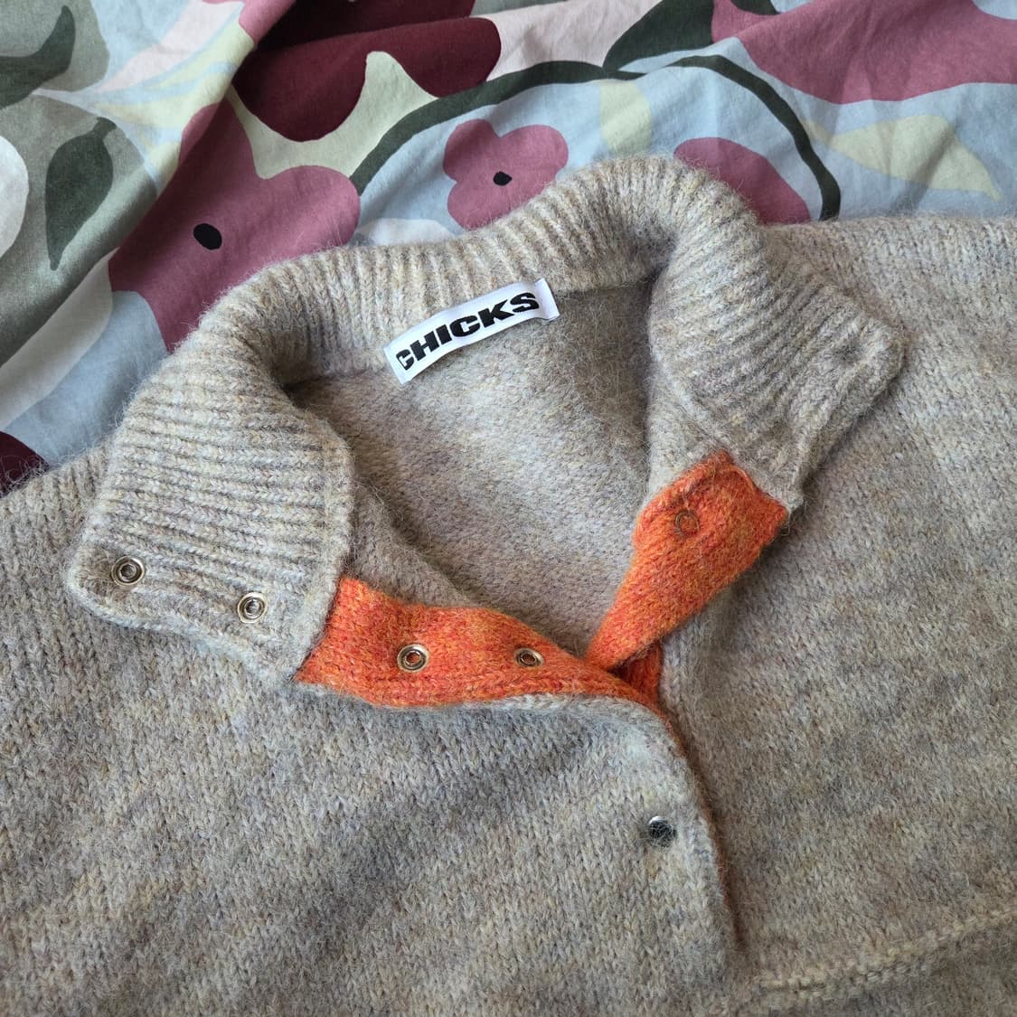 칙스 부클 반목 니트 오트밀 상품이미지3