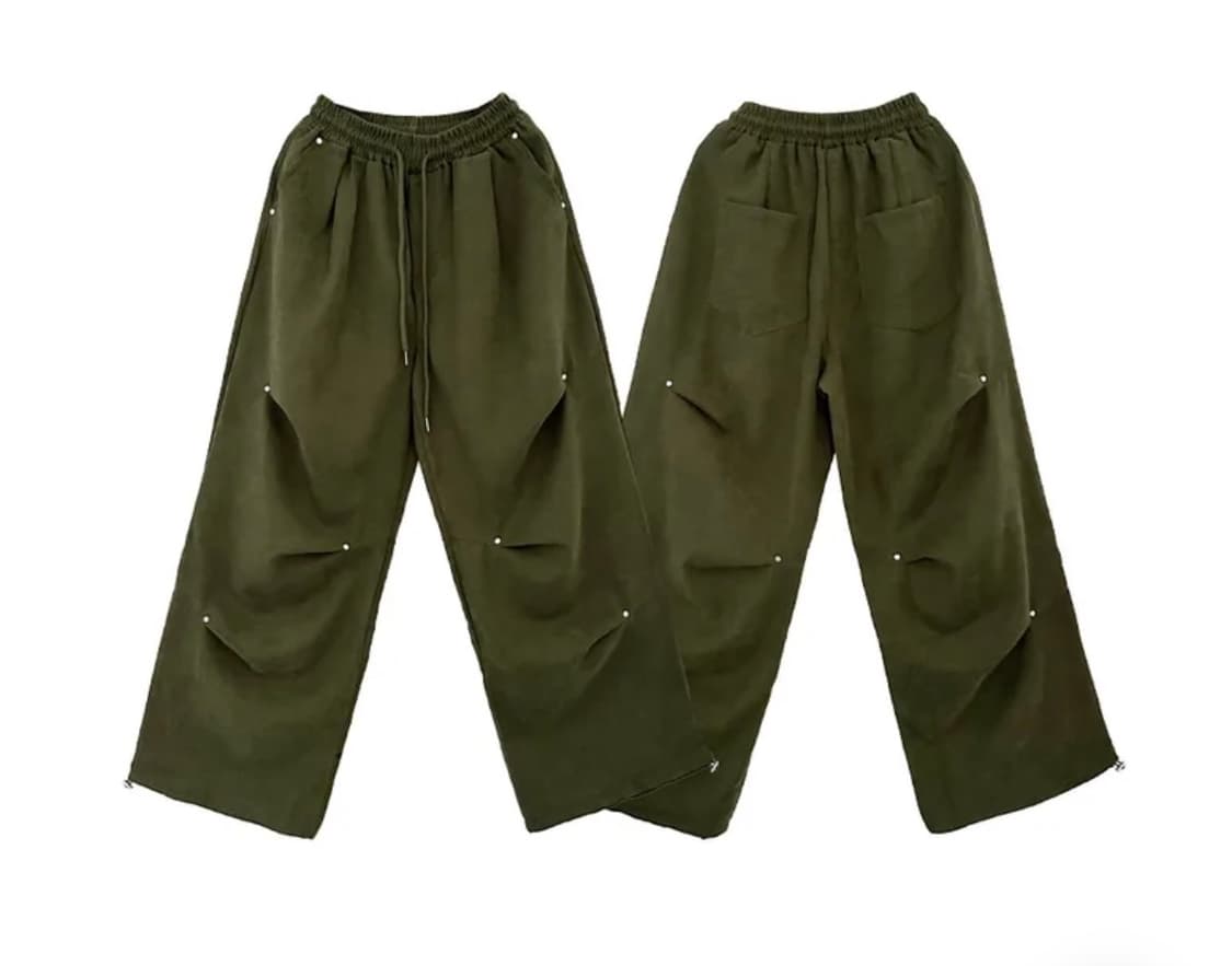 리벳 와이드 팬츠 상품이미지2