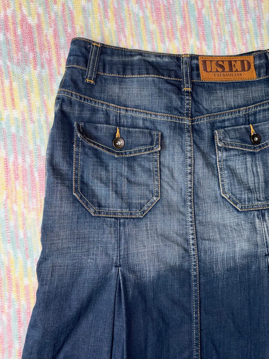 빈티지 워싱 데님 미디 스커트 상품이미지10