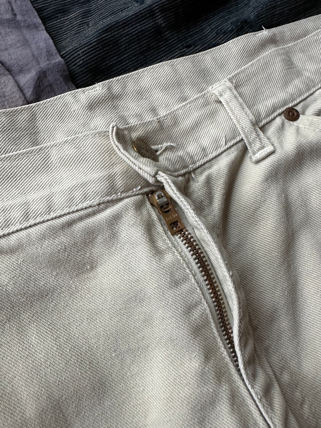 60s 70s USA LEE 200Z White Denim Pants 상품이미지2