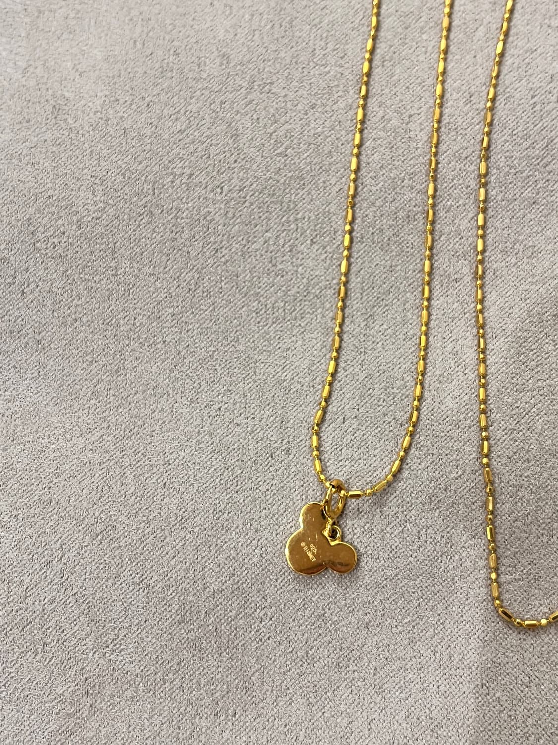 디즈니 실버 925 골드 도금 목걸이 체인 3개 + 미키마우스 펜던트  상품이미지2