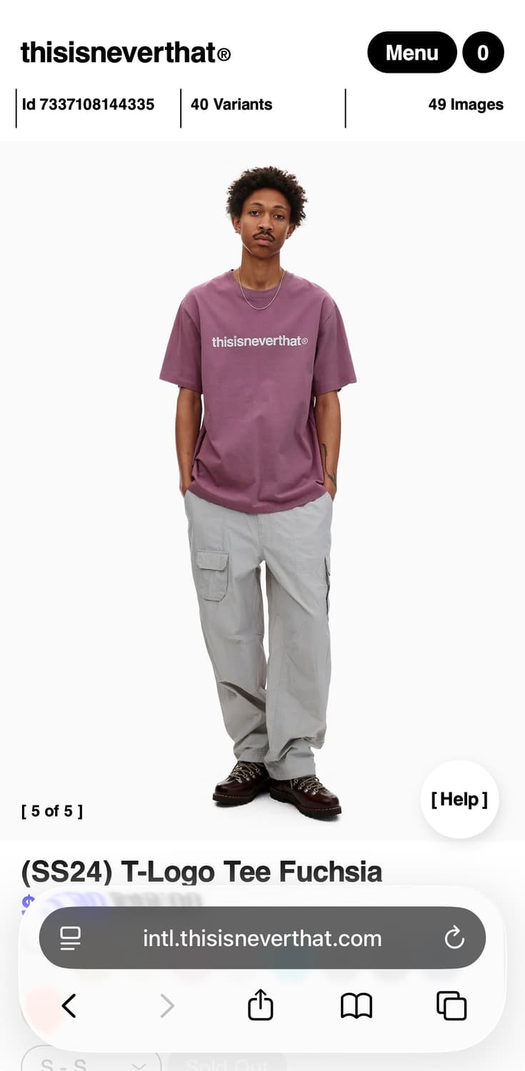 Thisisneverthat T logo tee fuchsia XL 상품이미지2