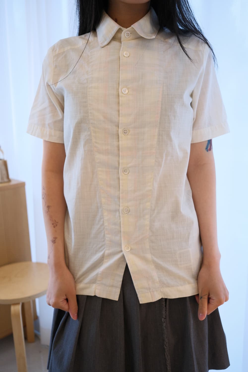 Hidden check linen shirt 상품이미지7