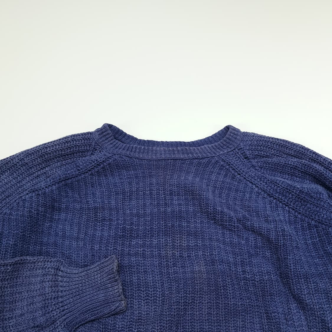 CN895 L 엘엘빈 80s USA 인디고 블루 긴팔 니트 스웨터 상품이미지3