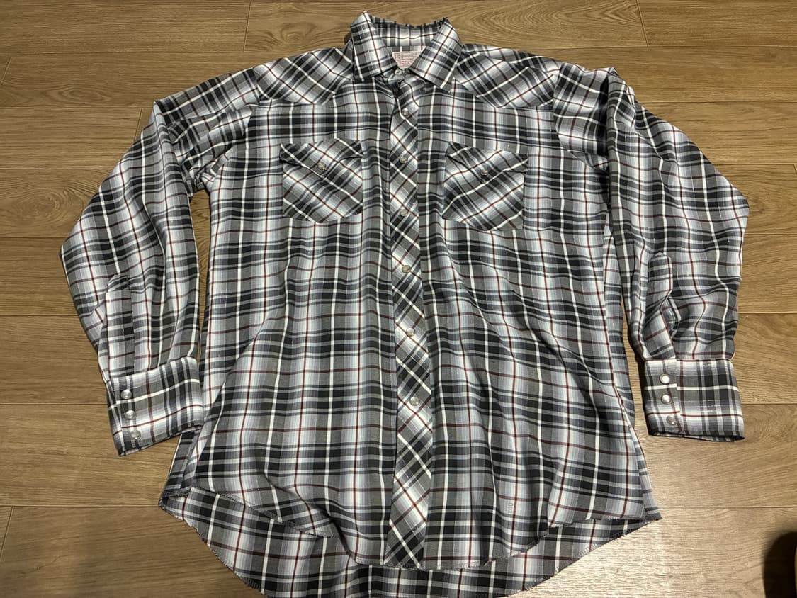 L) HbarC 에이치바씨 웨스턴 체크 여름 셔츠 made in usa 상품이미지1