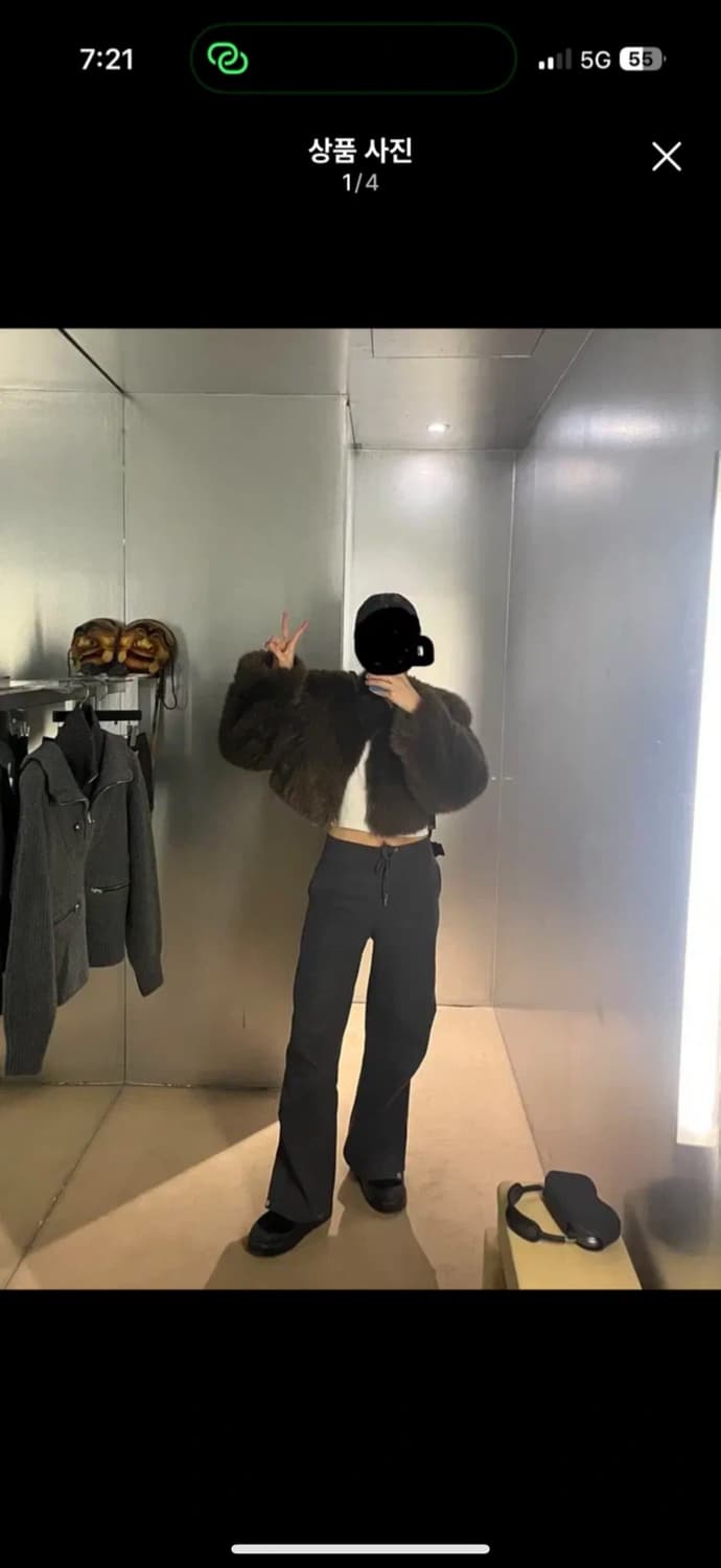 유명도매처 놉 브라운 퍼자켓 크롭자켓 상품이미지1