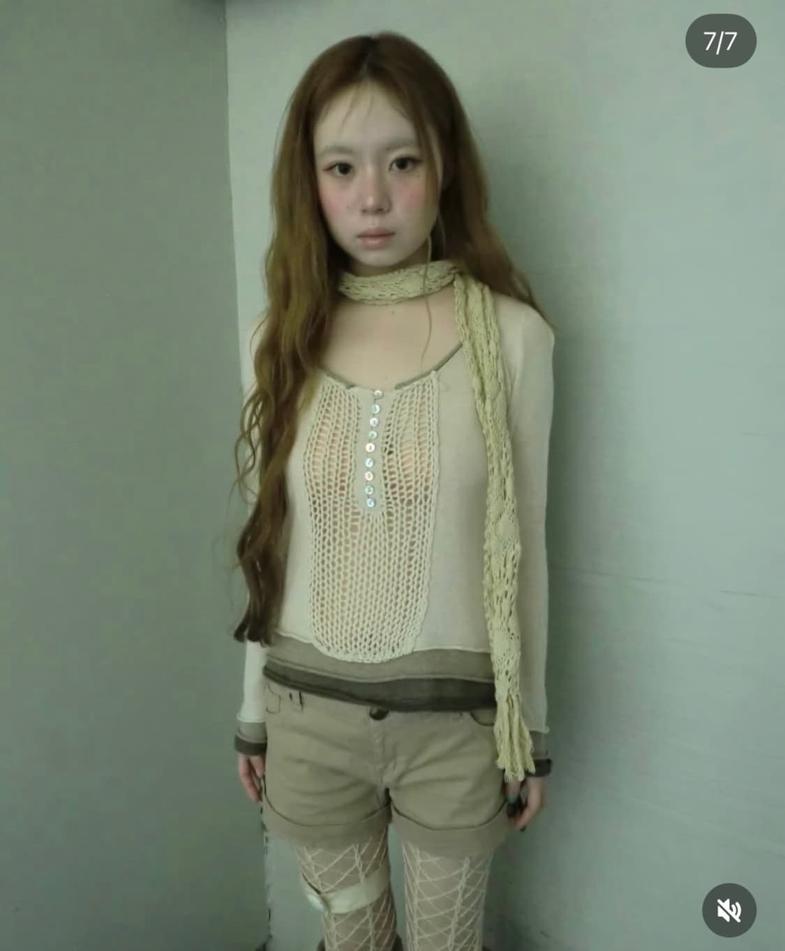 파우닝 빈티지 니트 탑 상품이미지5