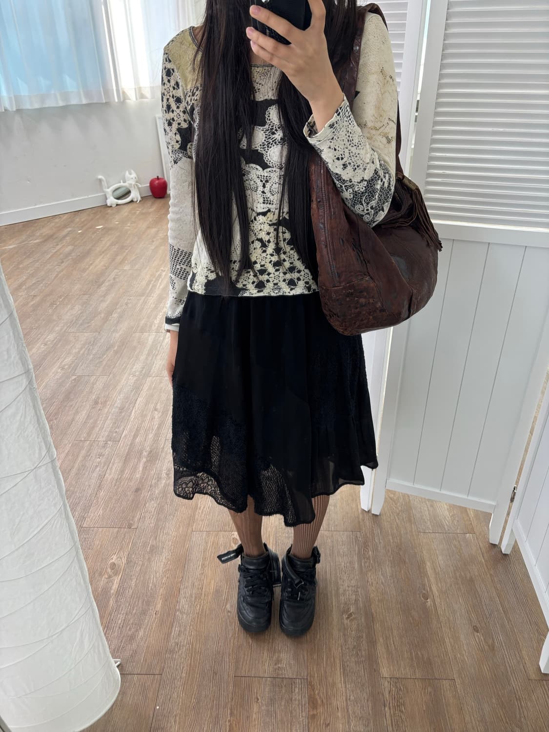 Ahcahcum 레이스 프린트 탑  상품이미지2