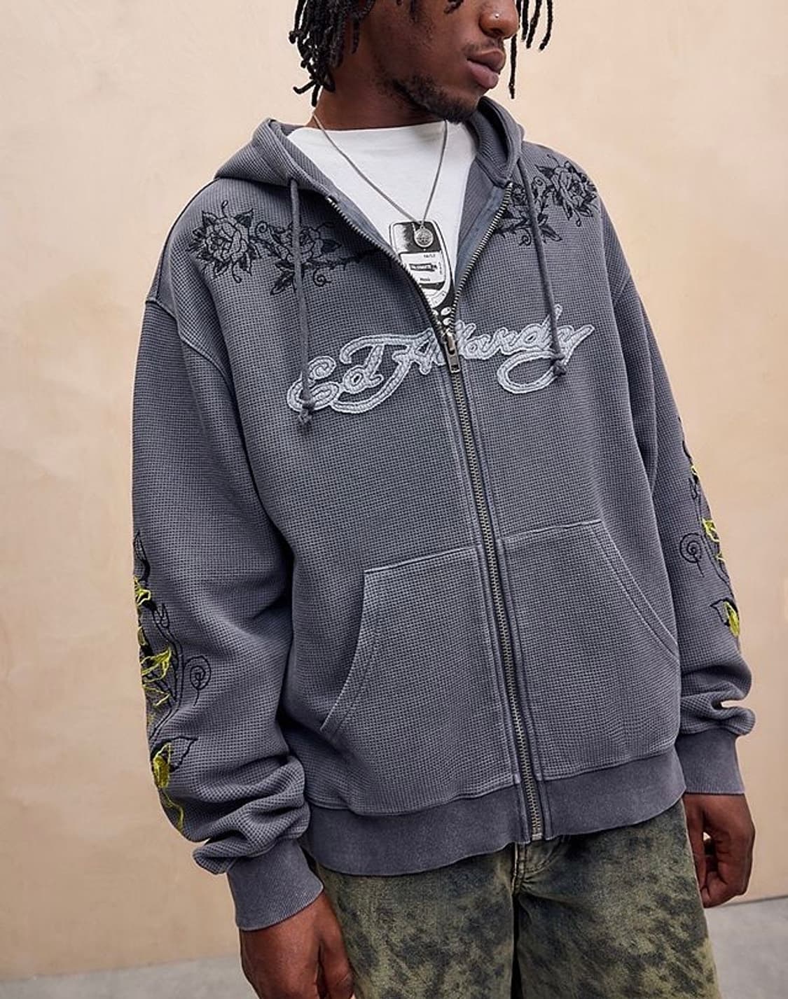 에드하디 워시드 와플 써멀 후드집업 상품이미지1