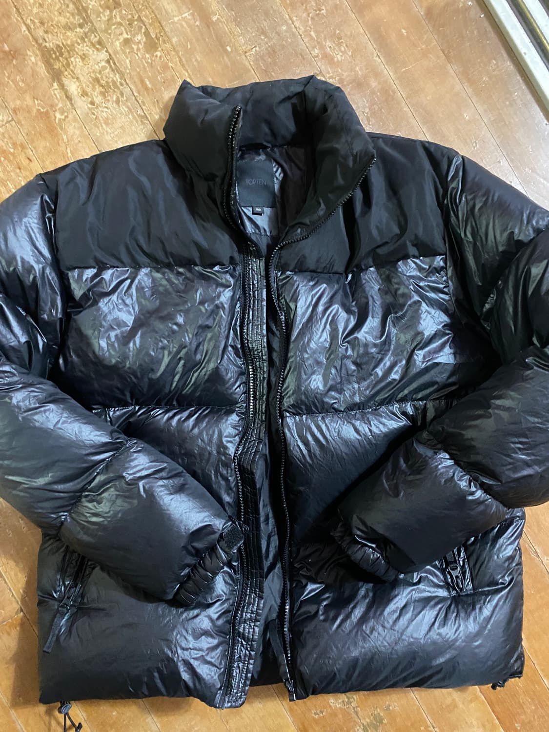 유광 탑텐  블랙 다운패딩  100사이즈 상품이미지1