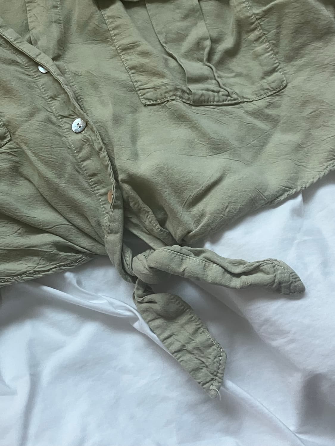 자라 카키 셔츠 (주름 펴서 드림) 상품이미지3