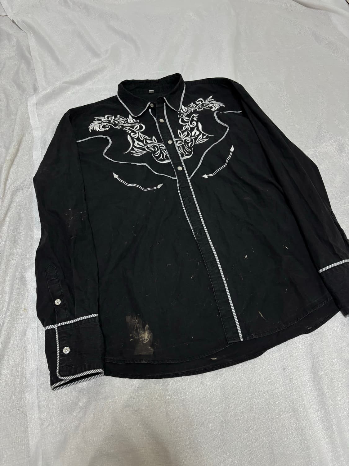 “Unknown” Western Design Black Shirts 상품이미지6